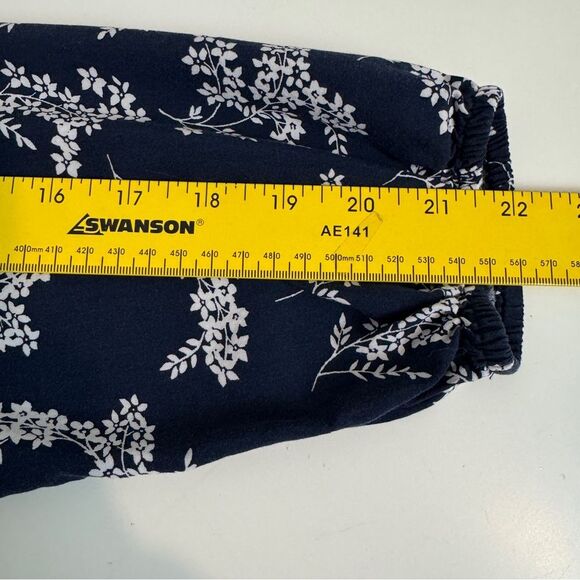 Gap Navy Blue Floral Wrap Dress M - Picture 10 of 10